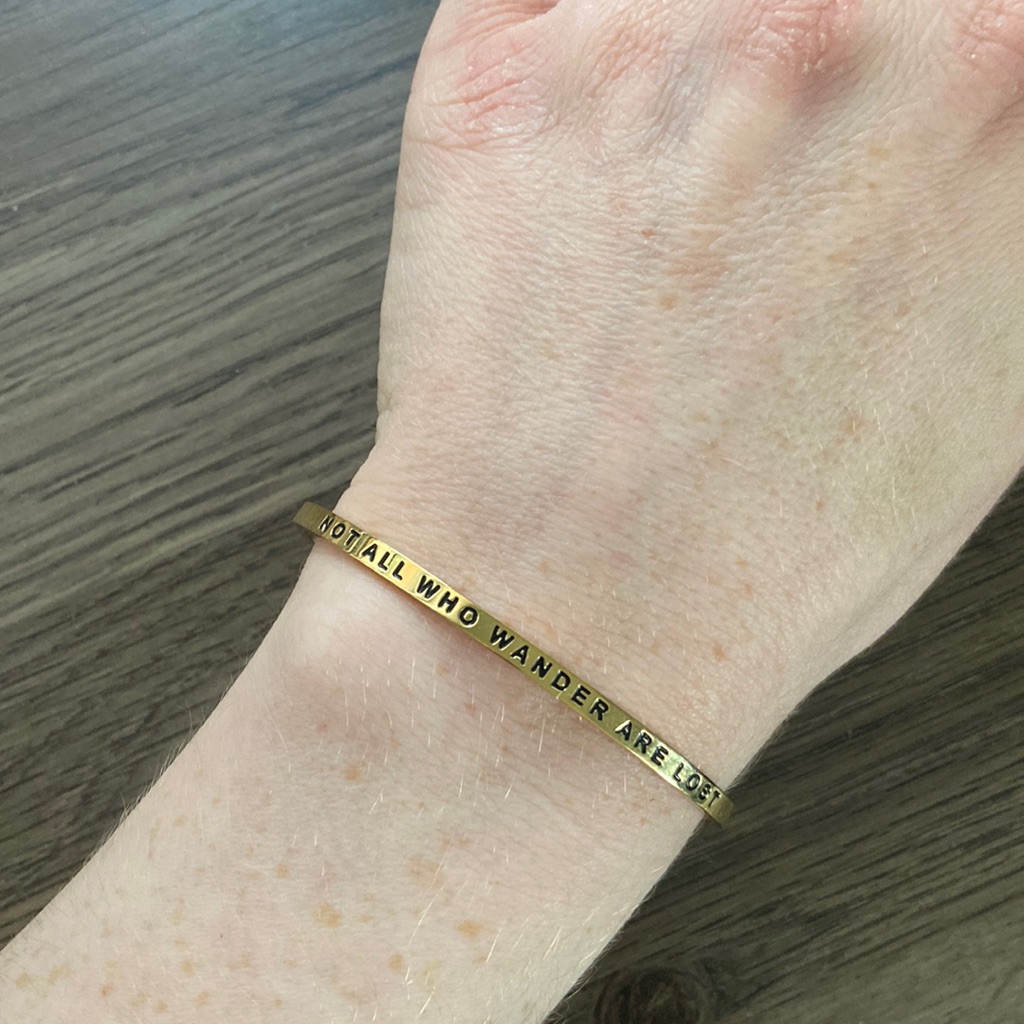 Mantraband In Gold Not All Who Wander Are Lost 14$